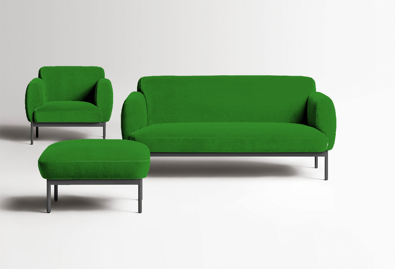 Green Plain Sofa Er Fabric