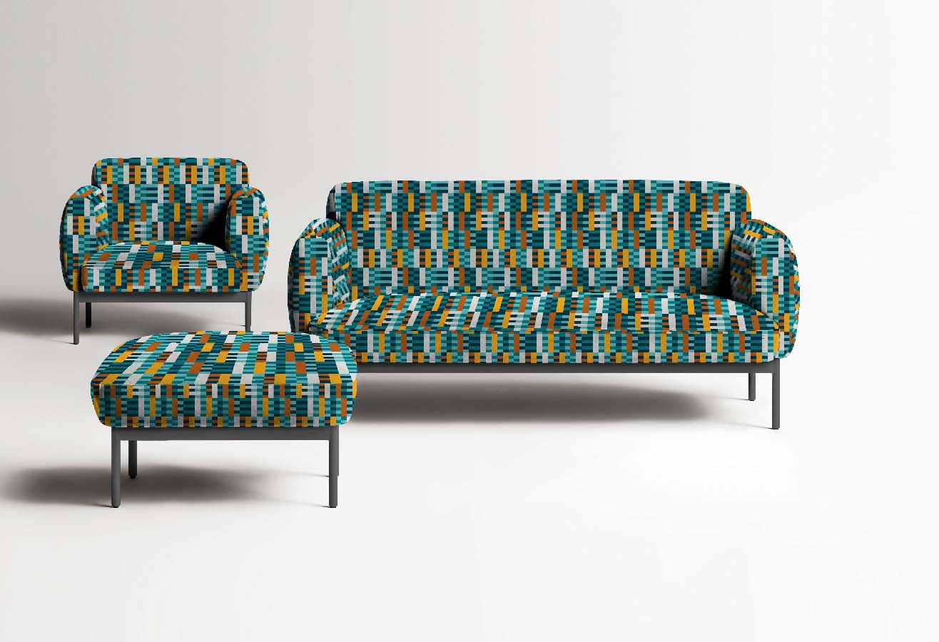 Buy Best Quality Blue Woven Lines Upholstery Fabric Online At Best Prices