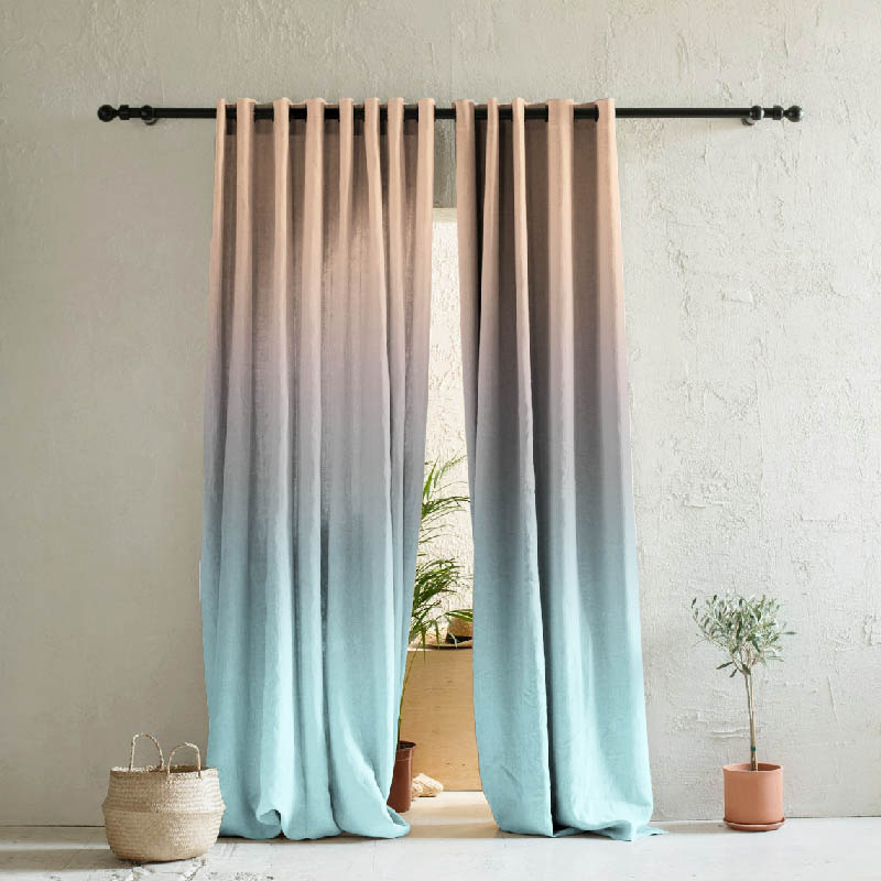 Ombre 4 Black Out Eyelet Door Curtain - Window Curtain 