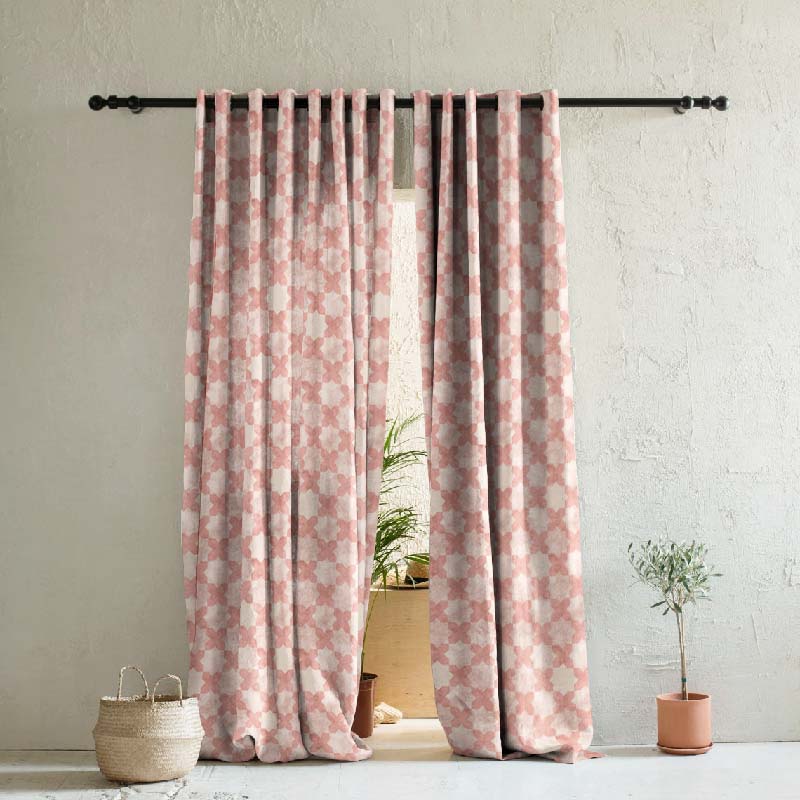 Ds 457 B Moroccan Dreams Black Out Eyelet Door Curtain - Window Curtain